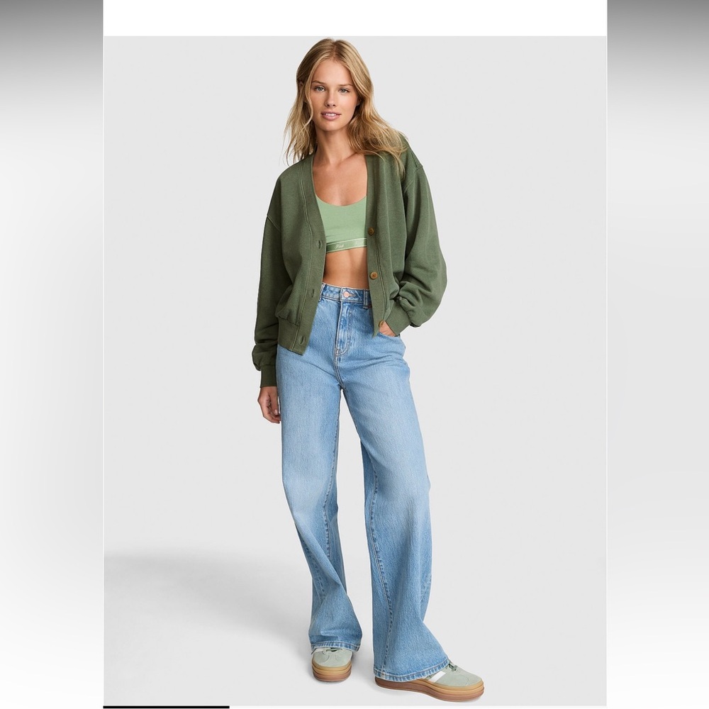 PINK Victoria's Secret Green Cardigan